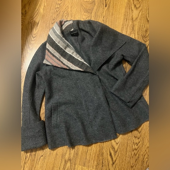 Anntarah Peru sweater jacket button multicolored gray baby alpaca wool medium - Picture 1 of 14